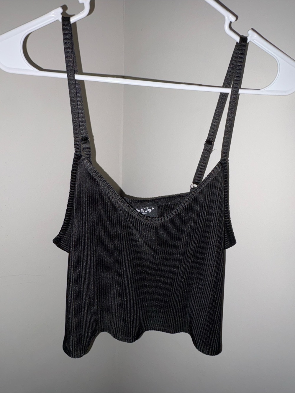 Black Ribbed Crop Top
